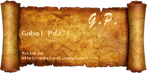 Gabel Pál névjegykártya